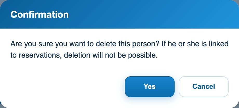 The confirmation before removing a person from the members